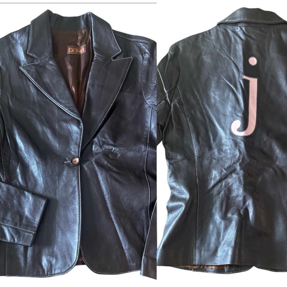 BOLSA monogram “J” genuine leather jacket VINTAGE